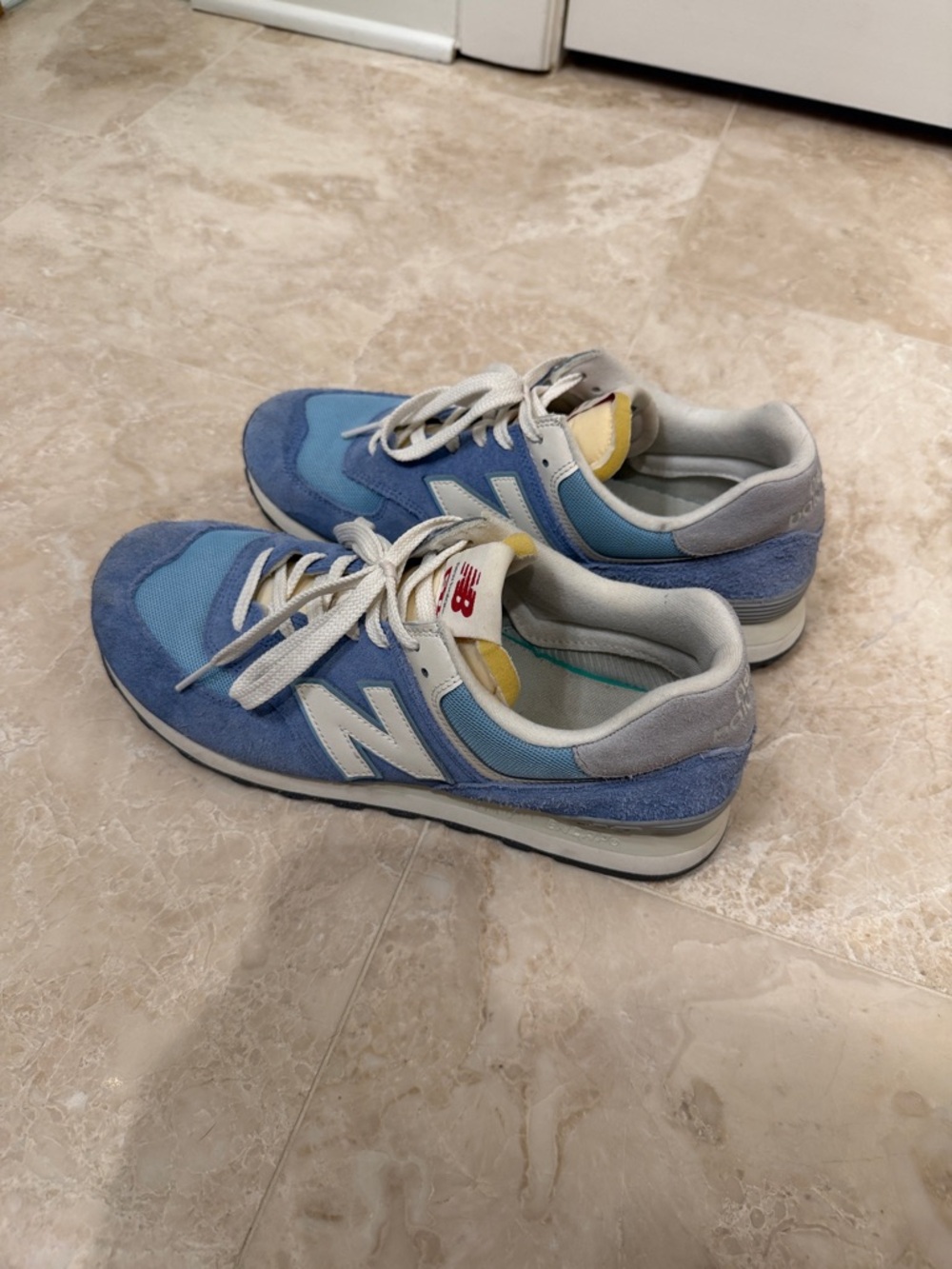 New Balance Kids Light Blue & Sky Blue Suede Mesh Sneakers
